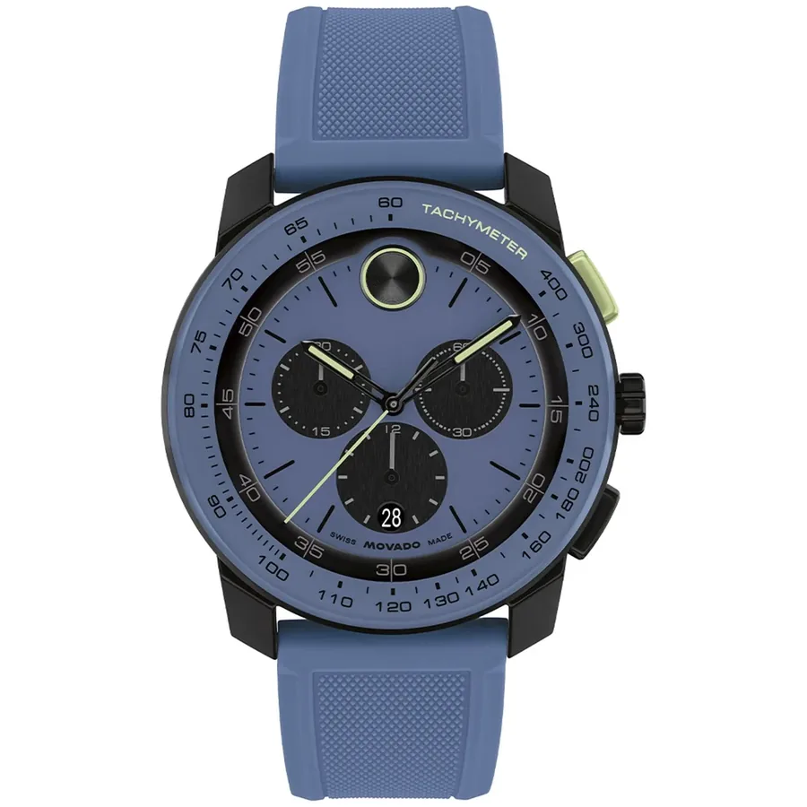 Movado 44mm Chronograph Blue Dial, front view