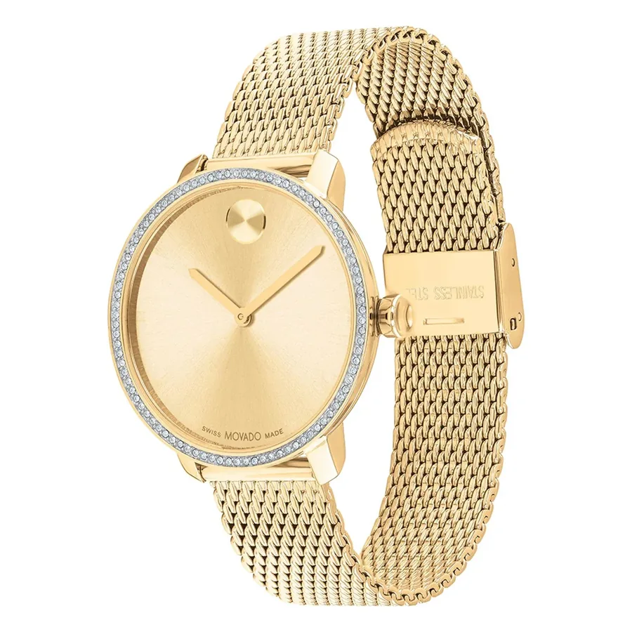 Movado Bold 34mm Gold Dial, Gold-Tone Stainless Steel Bracelet, Ref. 3600841, view 3