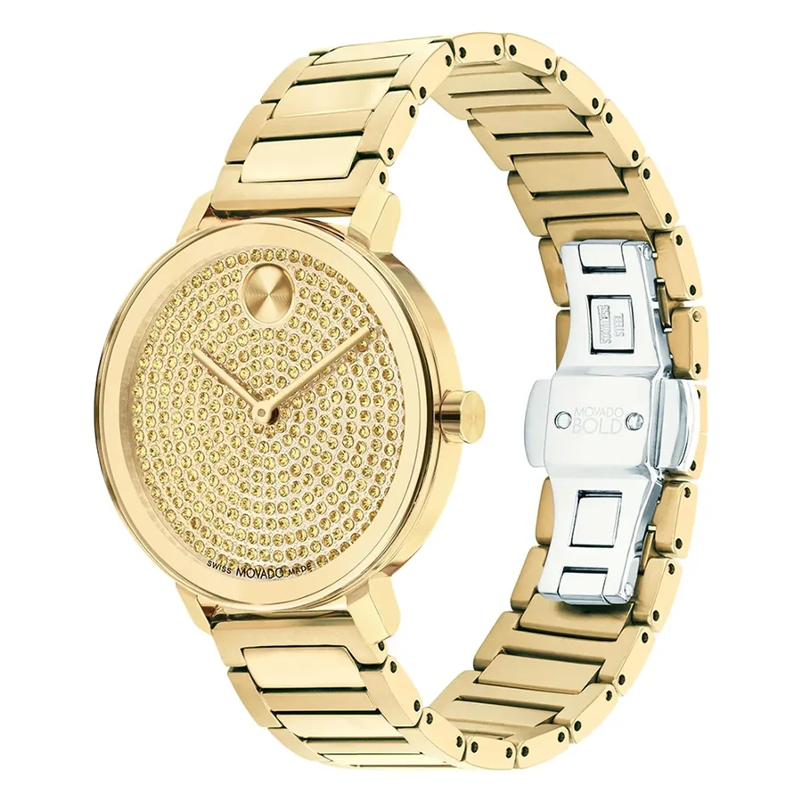 Movado Bold 34mm Gold Dial, Gold-Tone Stainless Steel Bracelet, Ref. 3601152, view 3