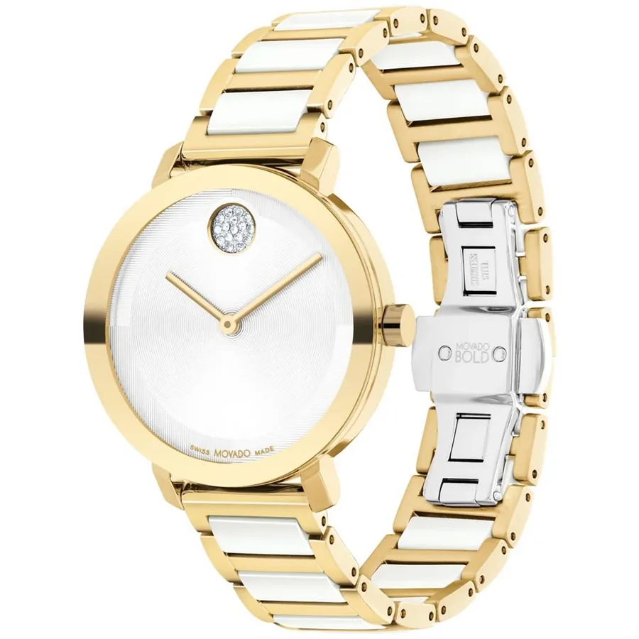 Movado Bold Evolution 34mm Silver Dial, Gold-Tone Metal Bracelet, view 3
