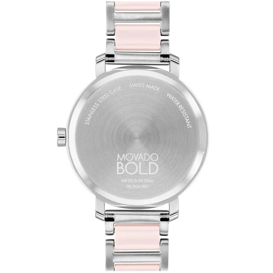 Movado Bold Evolution 34mm Silver Dial, Silver-Tone and Pink Metal Bracelet, view 4
