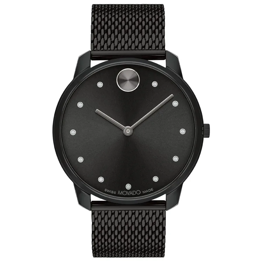 Movado Bold Thin 42mm Black Dial, front view