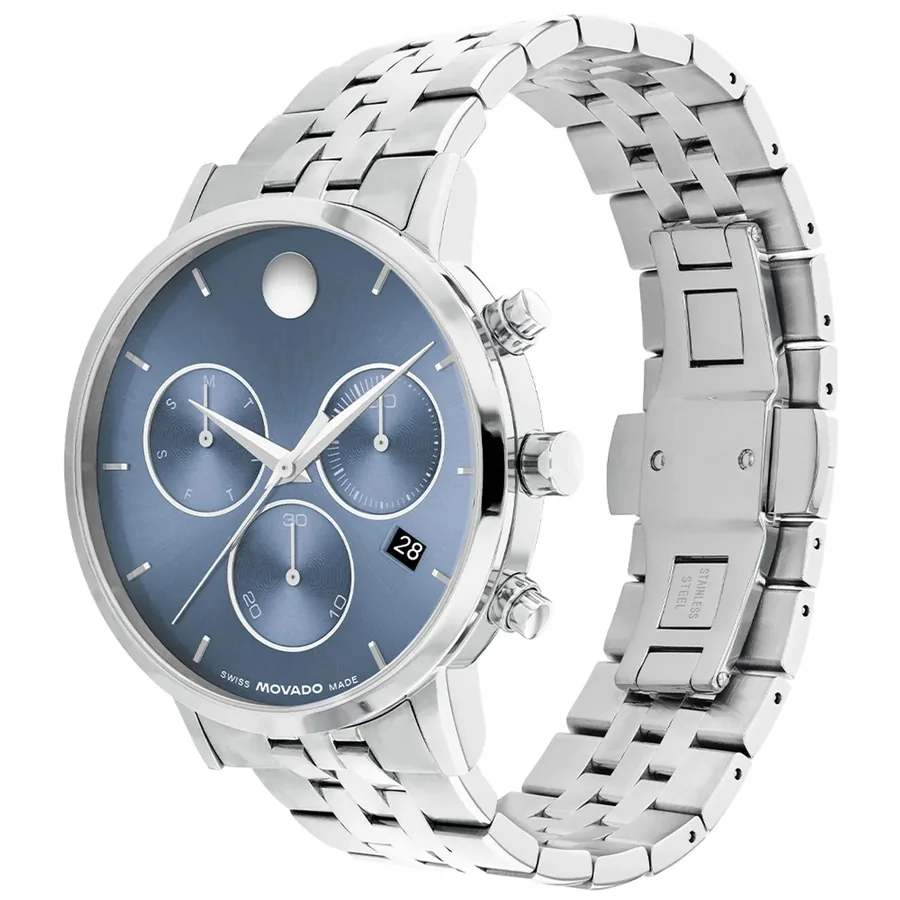 Movado Museum 42mm Chronograph Blue Dial, view 3