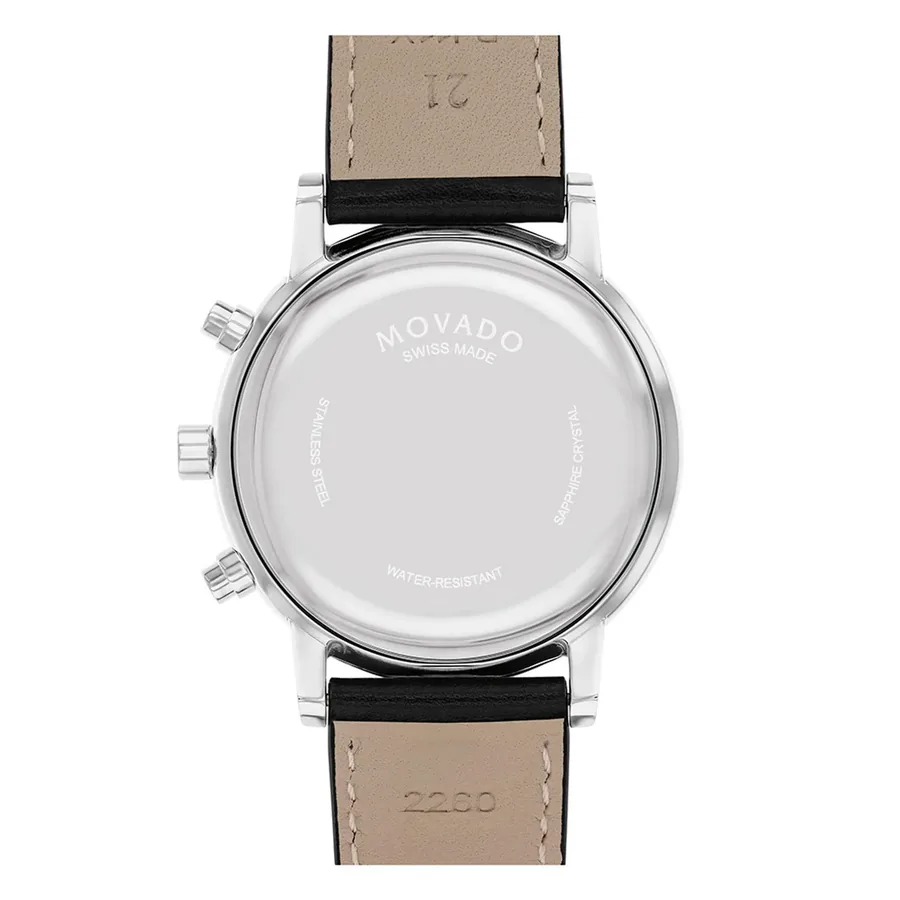 Movado Museum Classic 42mm Chronograph Blue Dial, Black Leather Strap, view 4