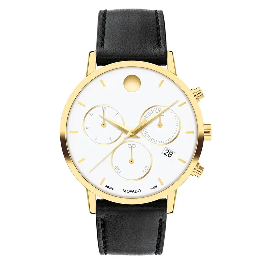 Movado Museum Classic Chronograph 42mm White Dial, front view