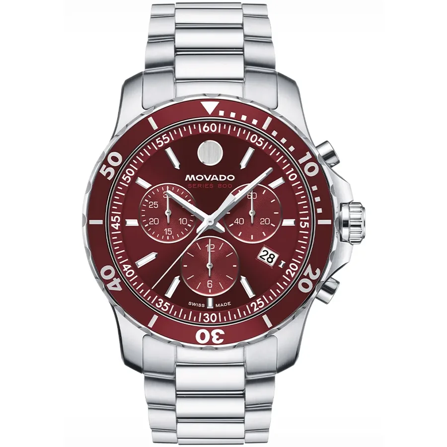 Movado Series 800 42mm Chronograph Burgundy Dial, front view