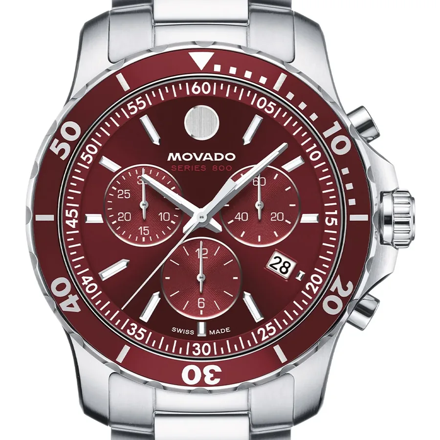 Movado Series 800 42mm Chronograph Burgundy Dial, view 2