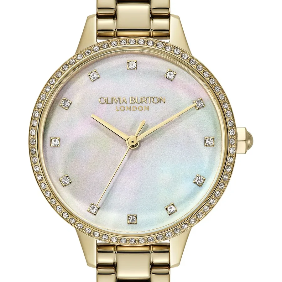 Olivia Burton Captivate 34mm Pearlescent Dial, Gold-Tone Stainless Steel Bracelet, view 2