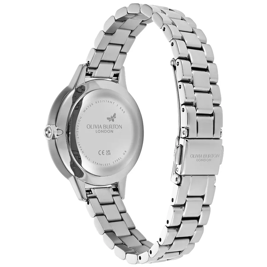 Olivia Burton Captivate 34mm Pearlescent Dial, Silver-Tone Stainless Steel Bracelet, view 4