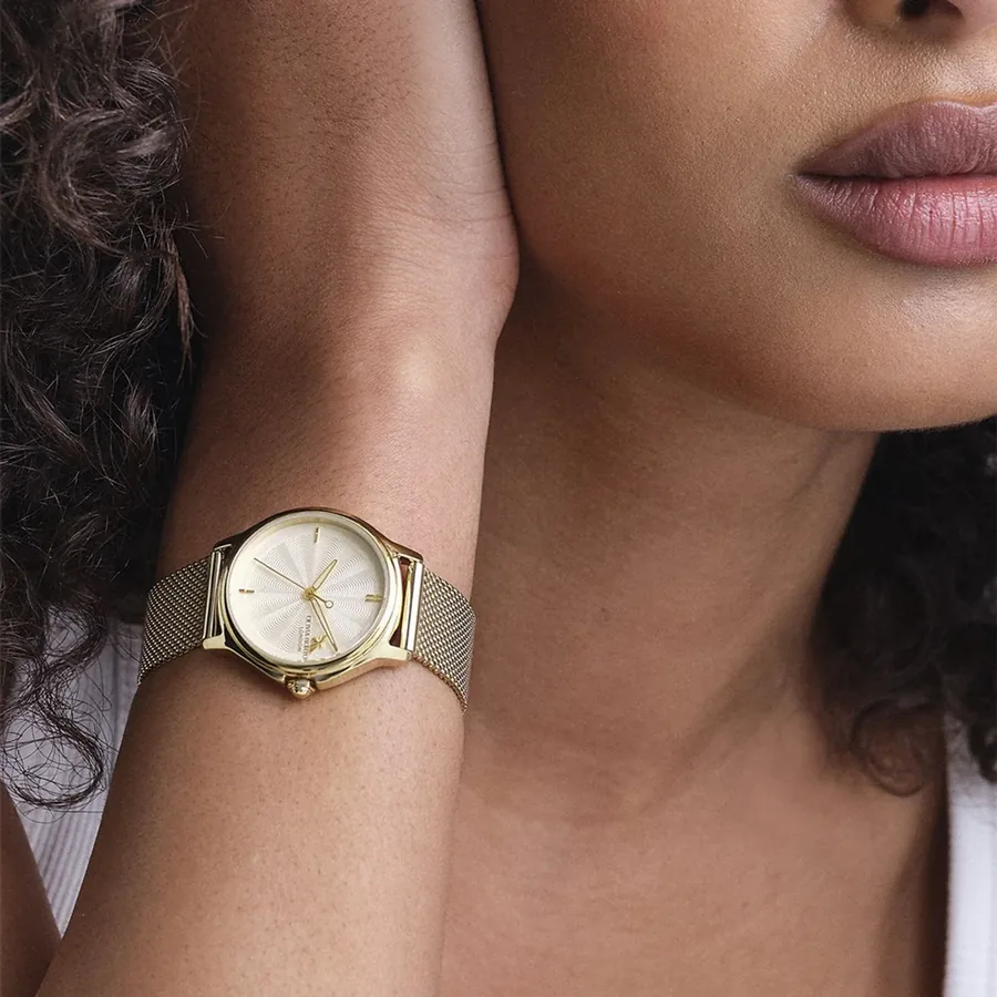 Olivia Burton Classic Bee 30mm White Dial, Gold-Tone Stainless Steel Bracelet, view 2