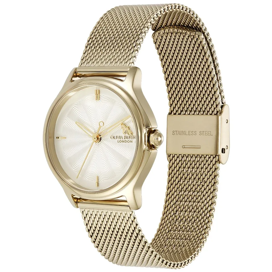 Olivia Burton Classic Bee 30mm White Dial, Gold-Tone Stainless Steel Bracelet, view 4