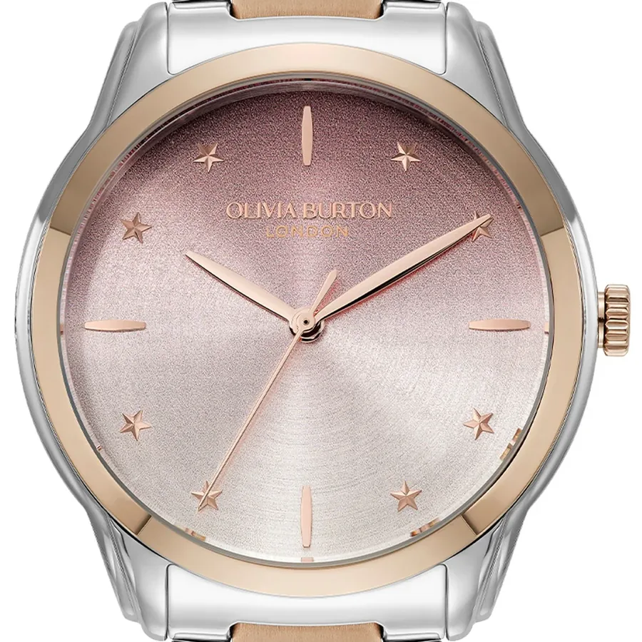 Olivia Burton Colour Wave 36mm Pink Dial, Silver and Rose Gold-Tone Stainless Steel Bracelet, view 2