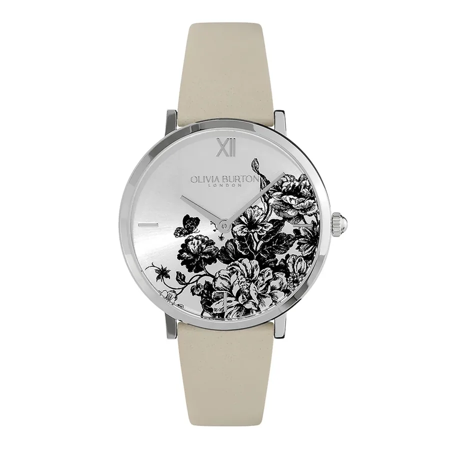 Olivia Burton Floral Blooms 35mm Silver Dial, front view