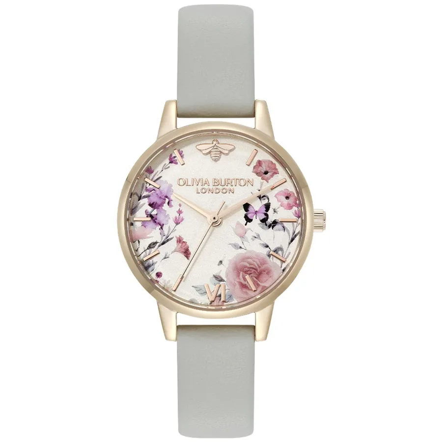 Olivia Burton Illustrated Floral 30mm Floral Dial, front view