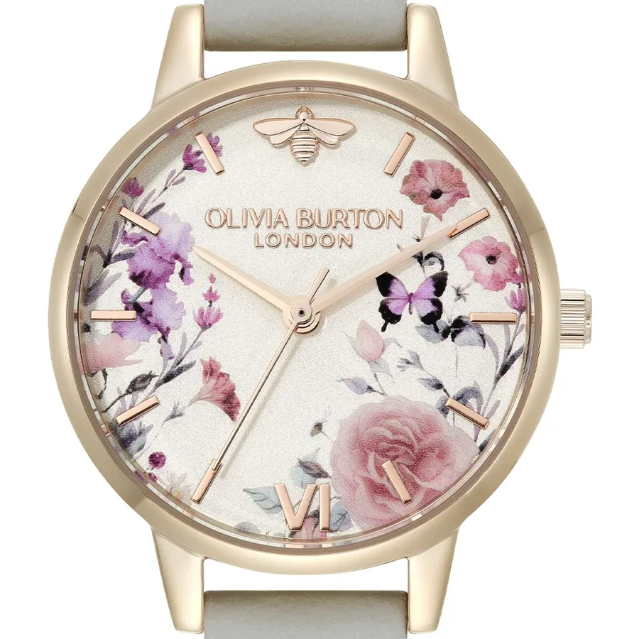 Olivia Burton Illustrated Floral 30mm Floral Dial, view 2