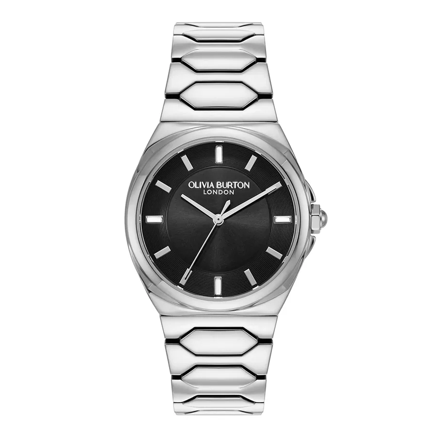 Olivia Burton Lustre 34mm Black Dial, front view