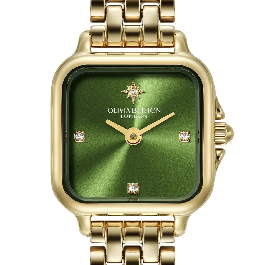 Olivia Burton Mini Grosvenor 20mm Green Dial, view 2