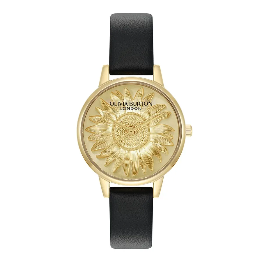 Olivia Burton Sun Flower 30mm Gold Floral Dial, front view