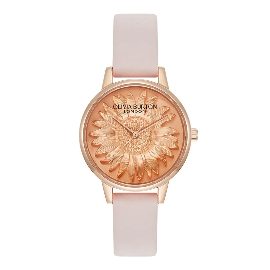Olivia Burton Sun Flower 30mm Rose Floral Dial, front view