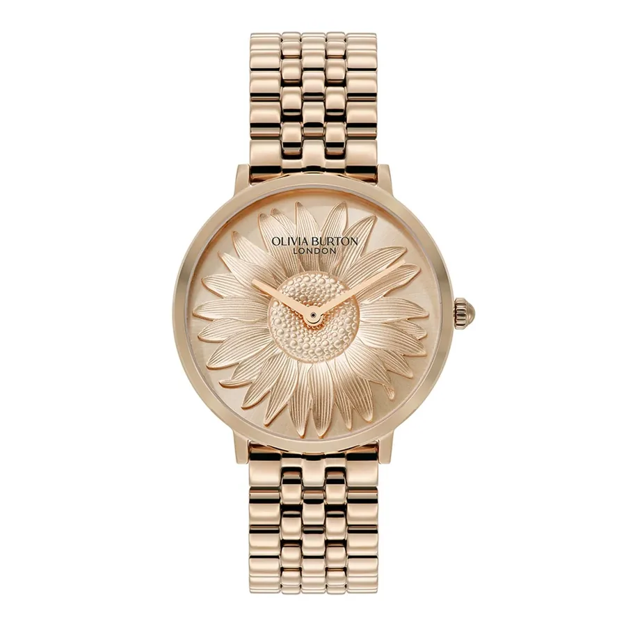 Olivia Burton Sun Flower 35mm Rose Floral Dial, front view