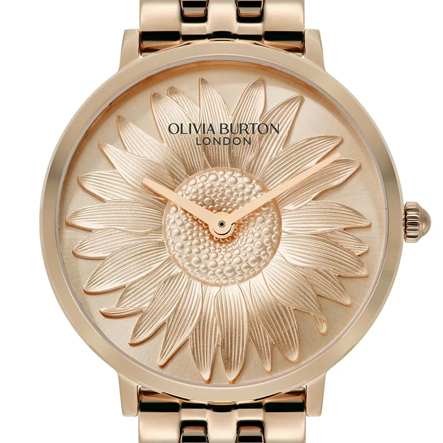 Olivia Burton Sun Flower 35mm Rose Floral Dial, view 2