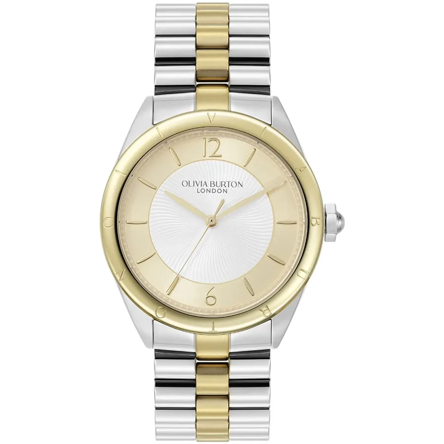 Olivia Burton Swirled 36mm White Dial, Gold-Tone Stainless Steel Bracelet, front view