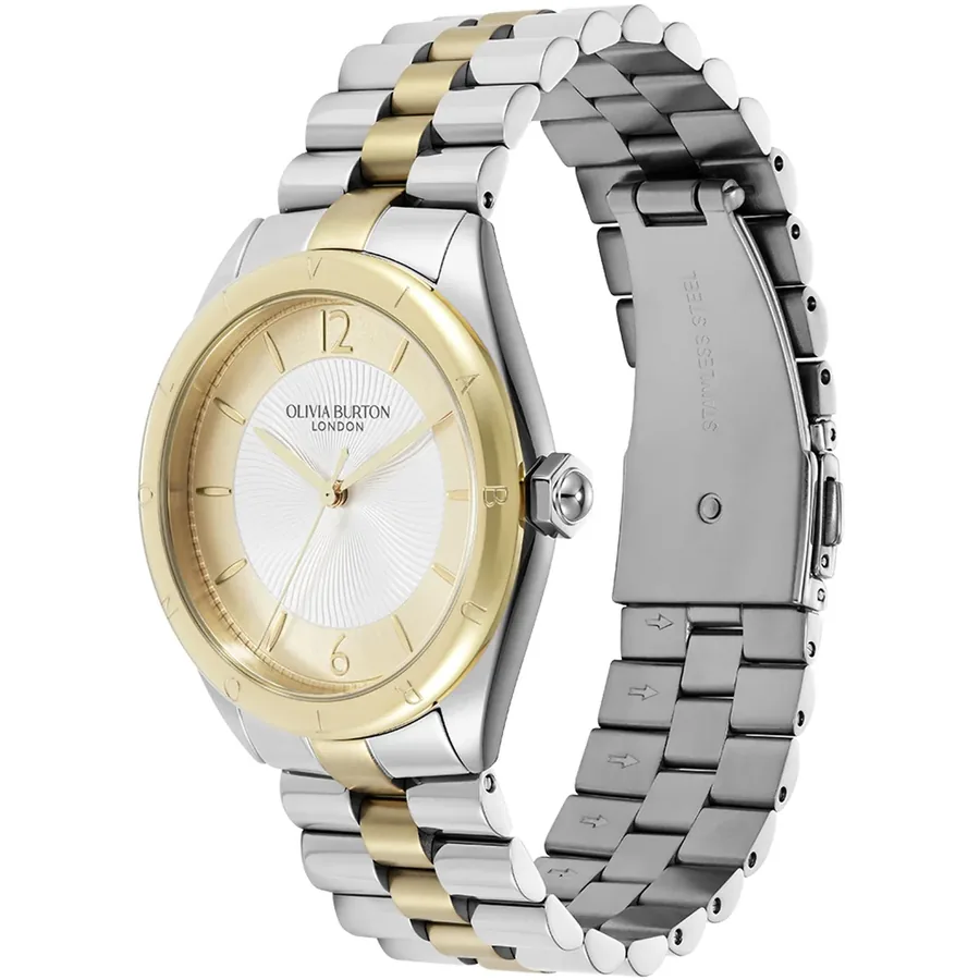 Olivia Burton Swirled 36mm White Dial, Gold-Tone Stainless Steel Bracelet, view 3