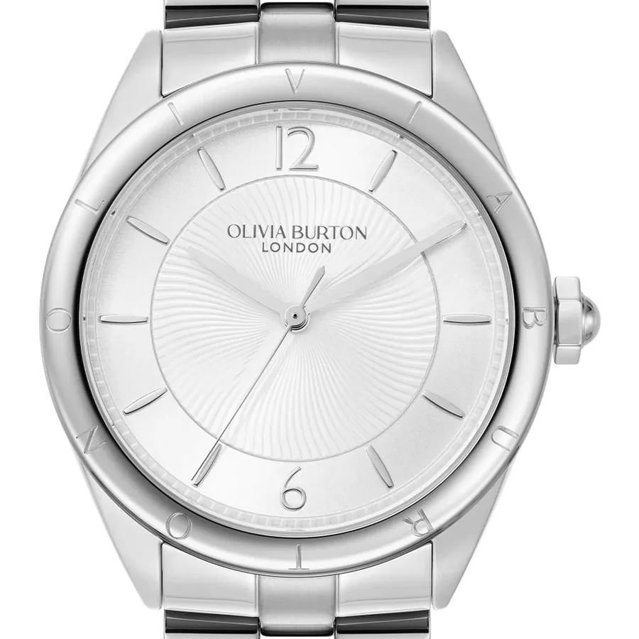 Olivia Burton Swirled 36mm White Dial, Silver-Tone Stainless Steel Bracelet, view 2
