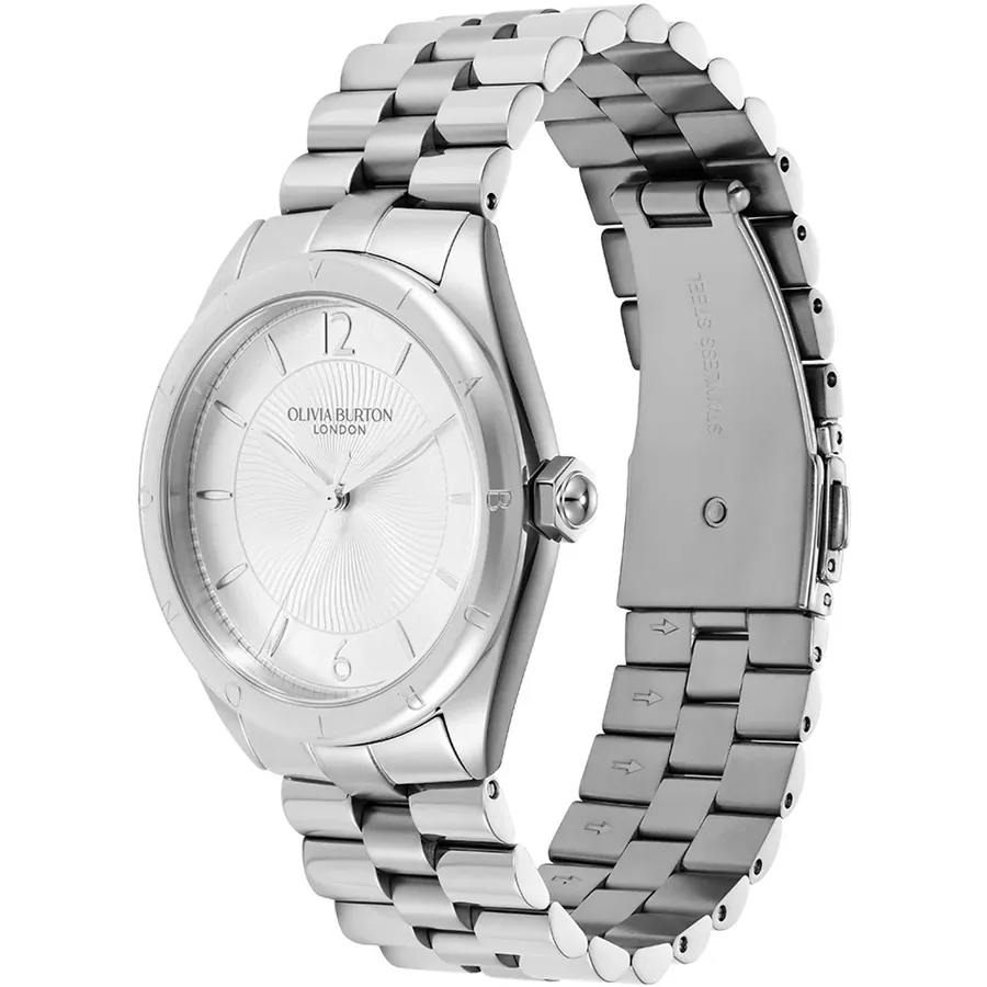 Olivia Burton Swirled 36mm White Dial, Silver-Tone Stainless Steel Bracelet, view 3