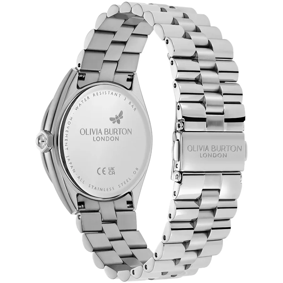 Olivia Burton Swirled 36mm White Dial, Silver-Tone Stainless Steel Bracelet, view 4