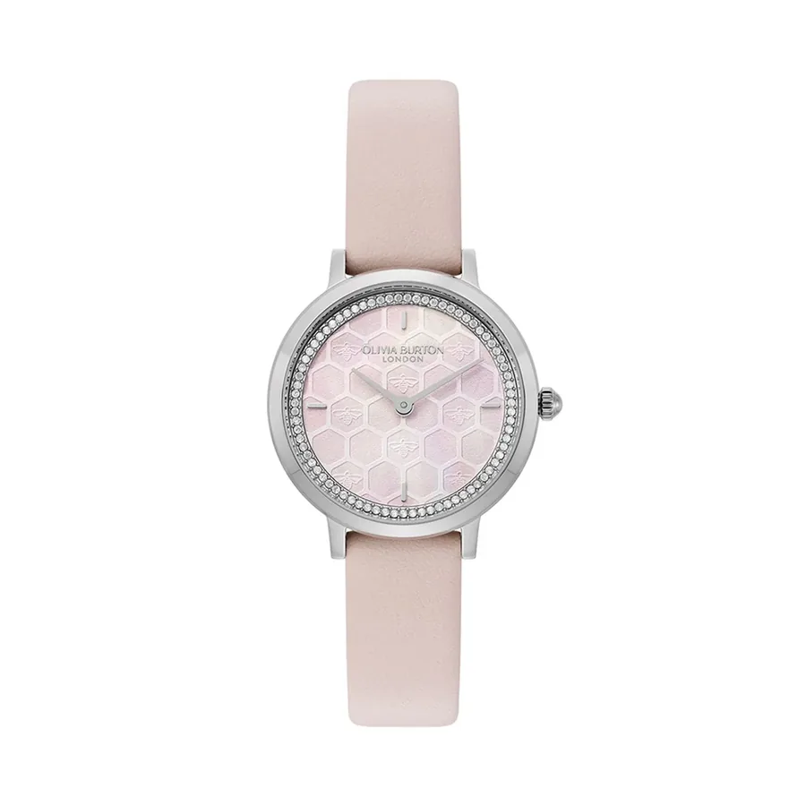 Olivia Burton Ultra Slim Honeycomb 28mm Pink Dial, front view