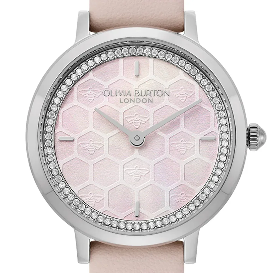 Olivia Burton Ultra Slim Honeycomb 28mm Pink Dial, view 2