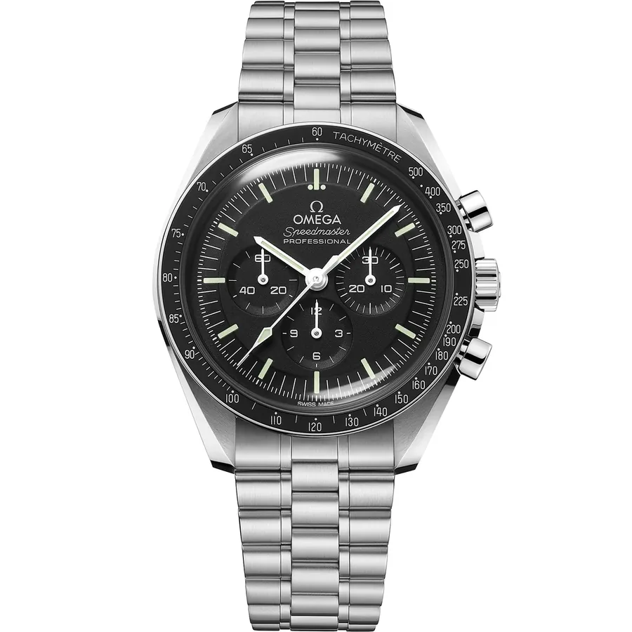 Omega Speedmaster Moonwatch Professional 42mm, Black, Hesalite crystal, front view