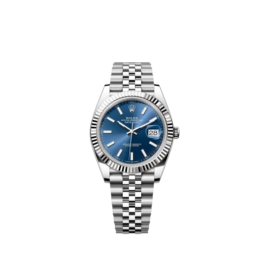 Rolex Datejust 41mm, Bright blue, front view