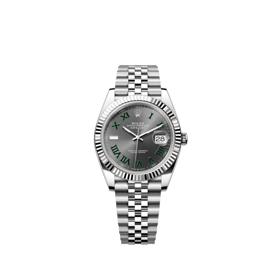 Rolex Datejust 41mm, Wimbledon slate, front view