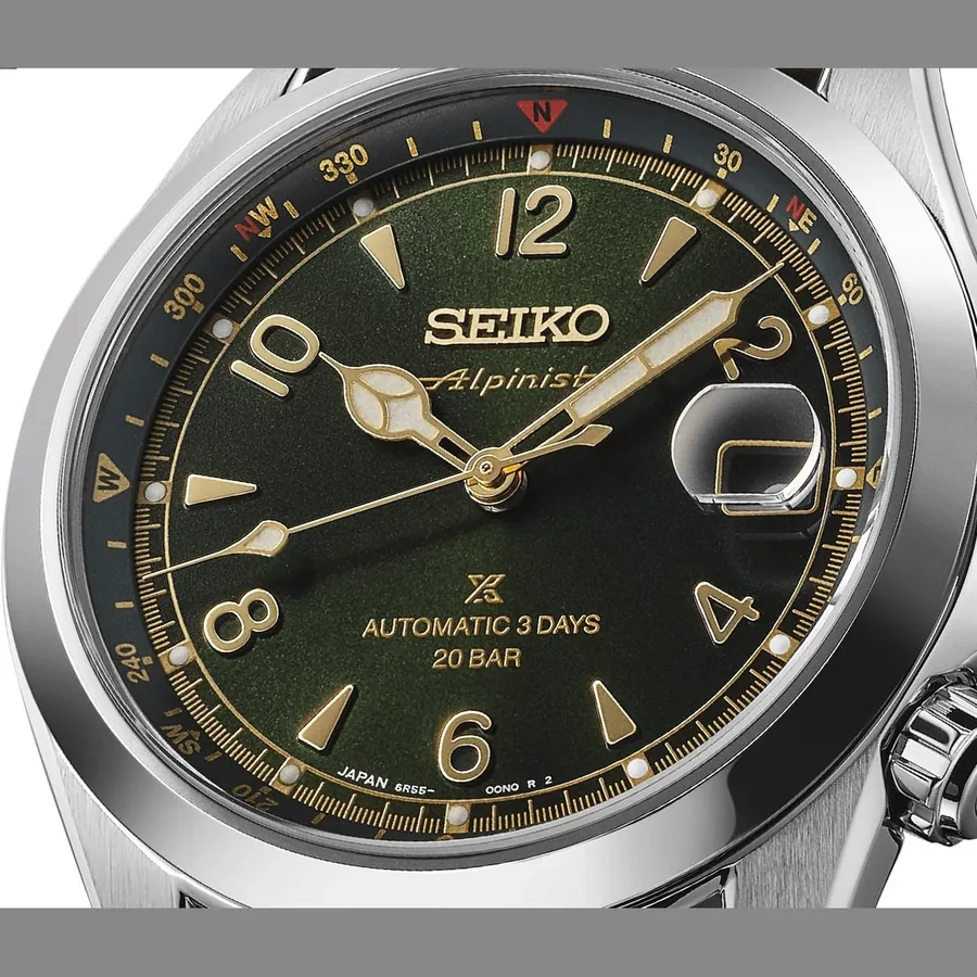 Seiko Prospex Alpinist 39.5mm, Green, leather strap, view 3