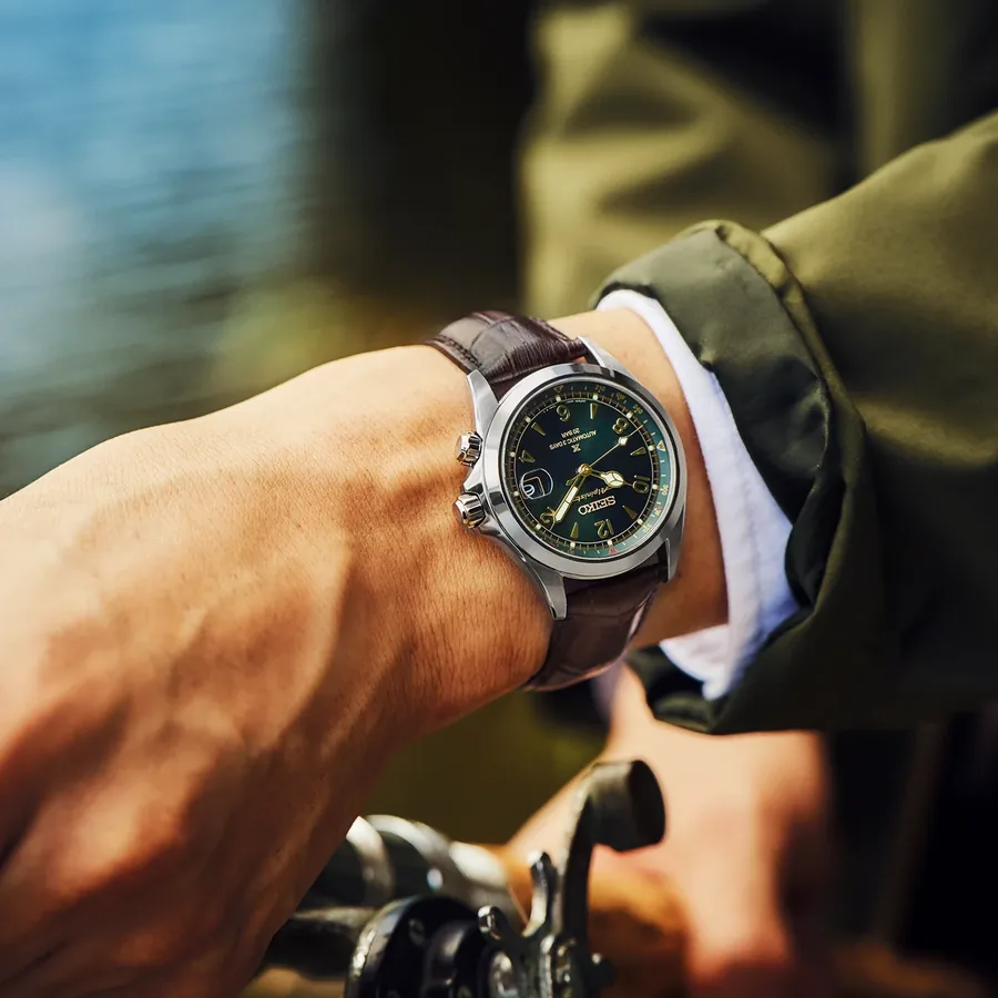 Seiko Prospex Alpinist 39.5mm, Green, leather strap, view 5