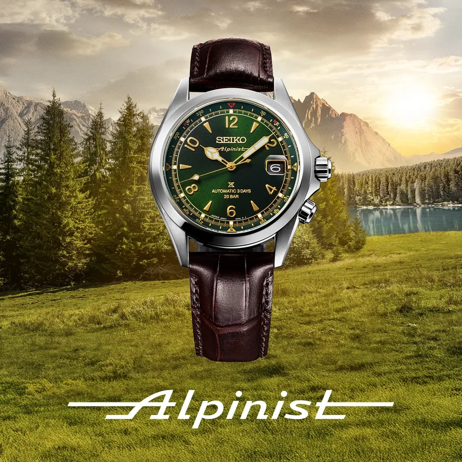 Seiko Prospex Alpinist 39.5mm, Green, leather strap, view 6