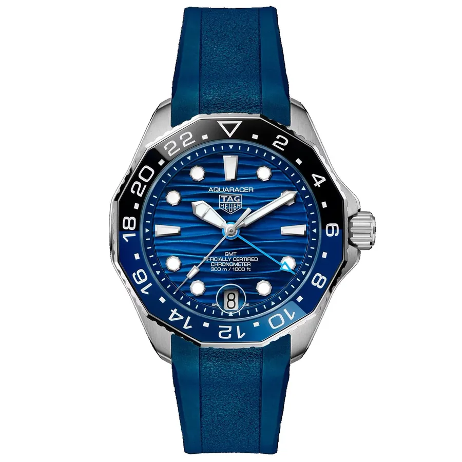 TAG Heuer Aquaracer 42mm Automatic Blue Dial, Blue Rubber Strap, Ref. WBP5114.FT6259, front view