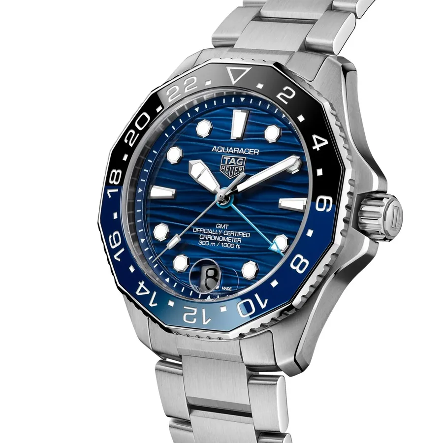 TAG Heuer Aquaracer 42mm Automatic Blue Dial, Silver-Tone Stainless Steel Bracelet, view 3
