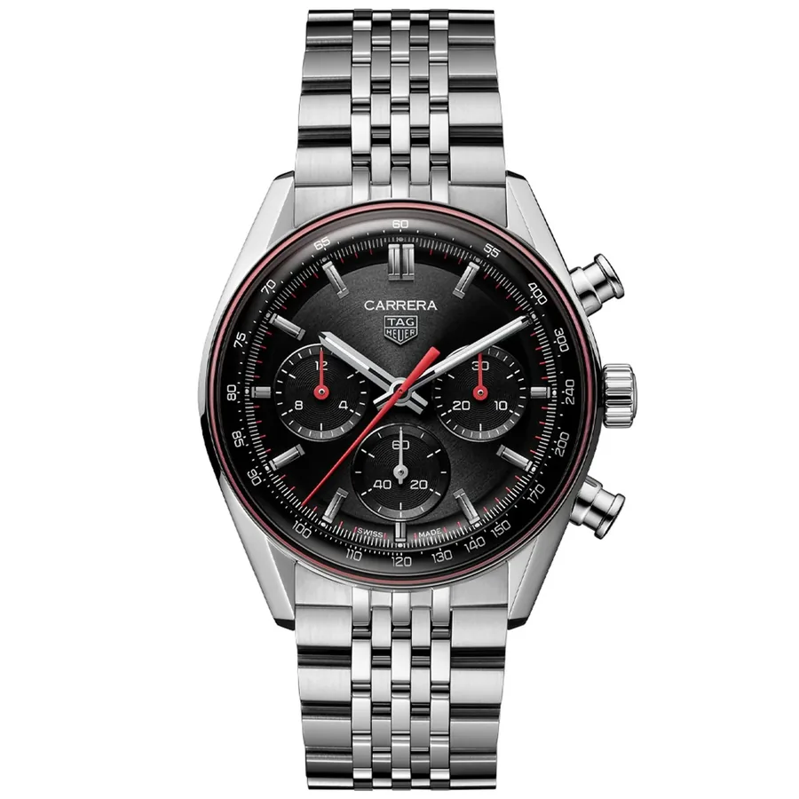 TAG Heuer Carrera 41mm Chronograph Black Dial, front view