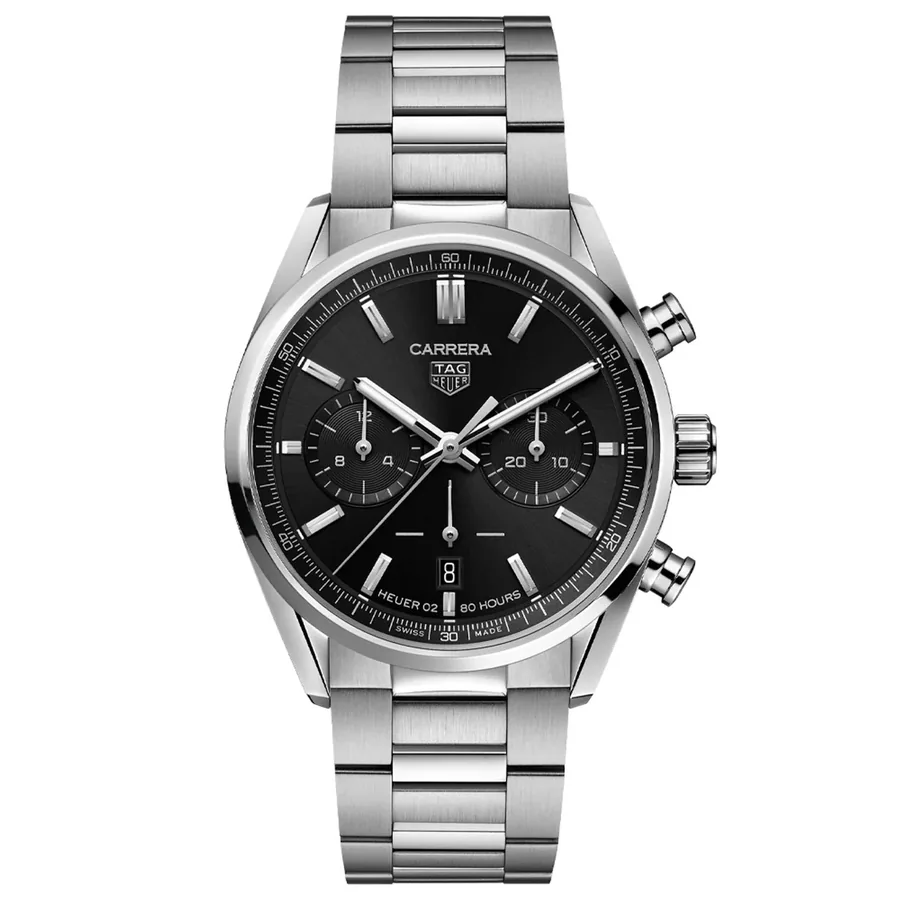 TAG Heuer Carrera 42mm Chronograph Black Dial, front view