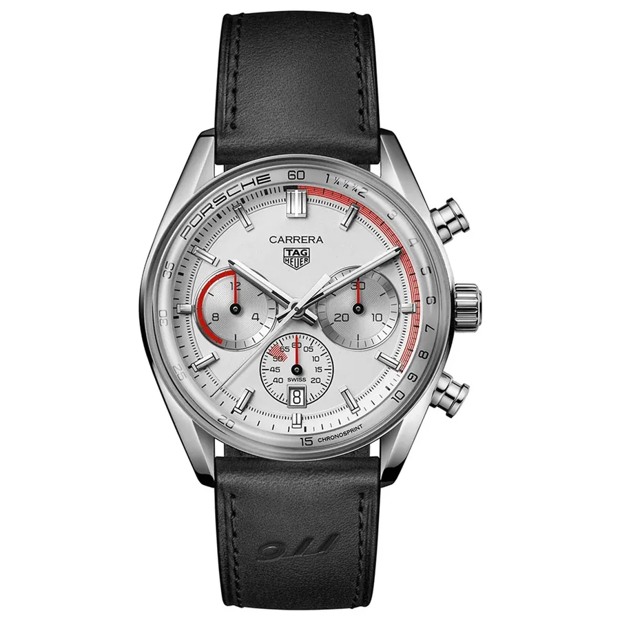 TAG Heuer Carrera 42mm Chronograph Silver Dial, front view