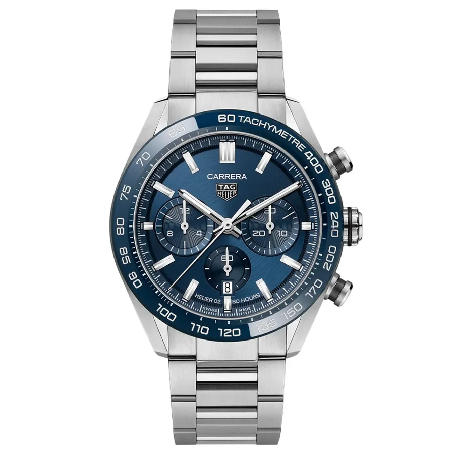 TAG Heuer Carrera 44mm Chronograph Blue Dial, front view