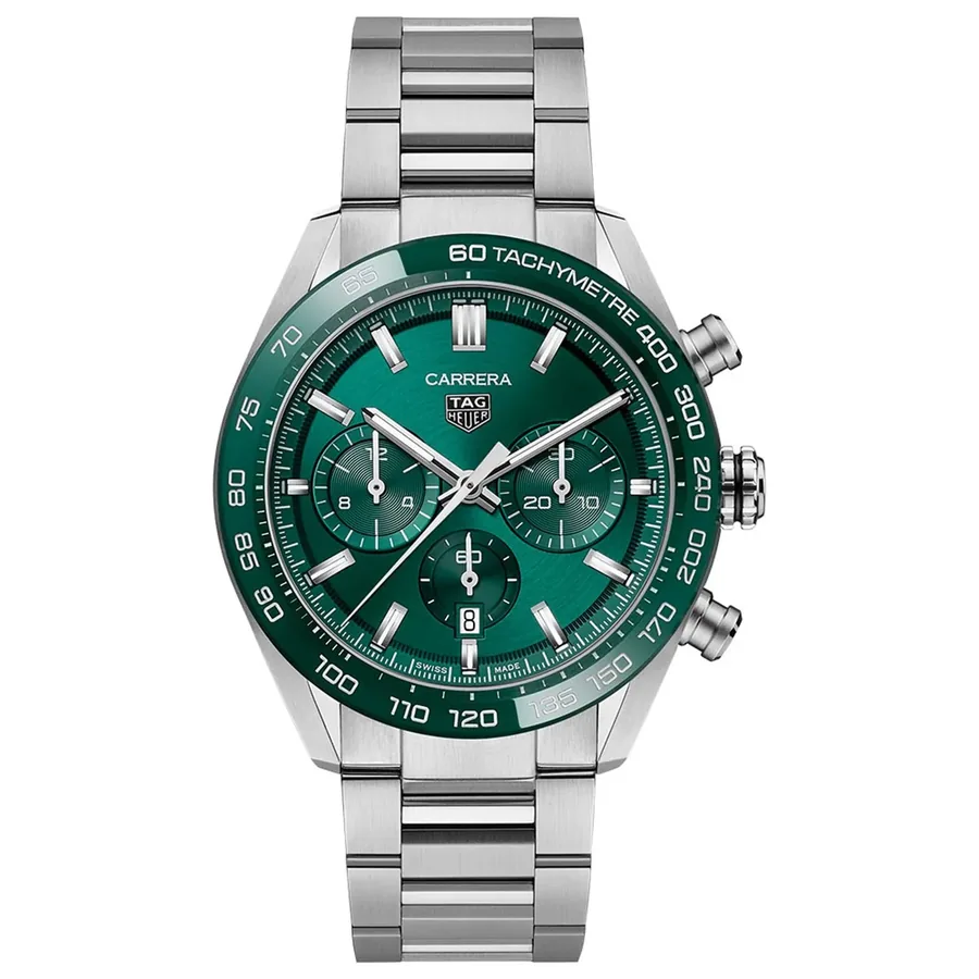 TAG Heuer Carrera 44mm Chronograph Green Dial, Ref. CBN2A1N.BA0643, front view