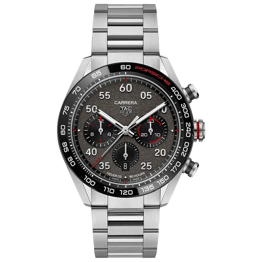 TAG Heuer Carrera 44mm Chronograph Grey Dial, front view