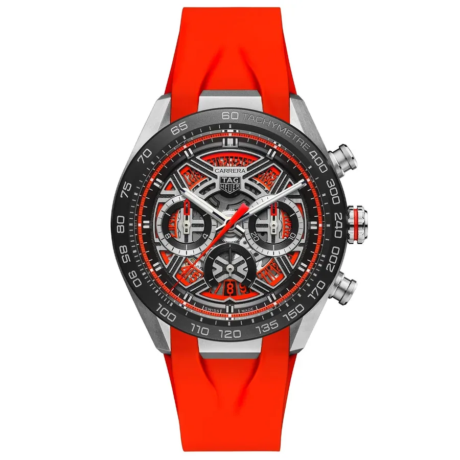 TAG Heuer Carrera 44mm Chronograph Orange Dial, front view