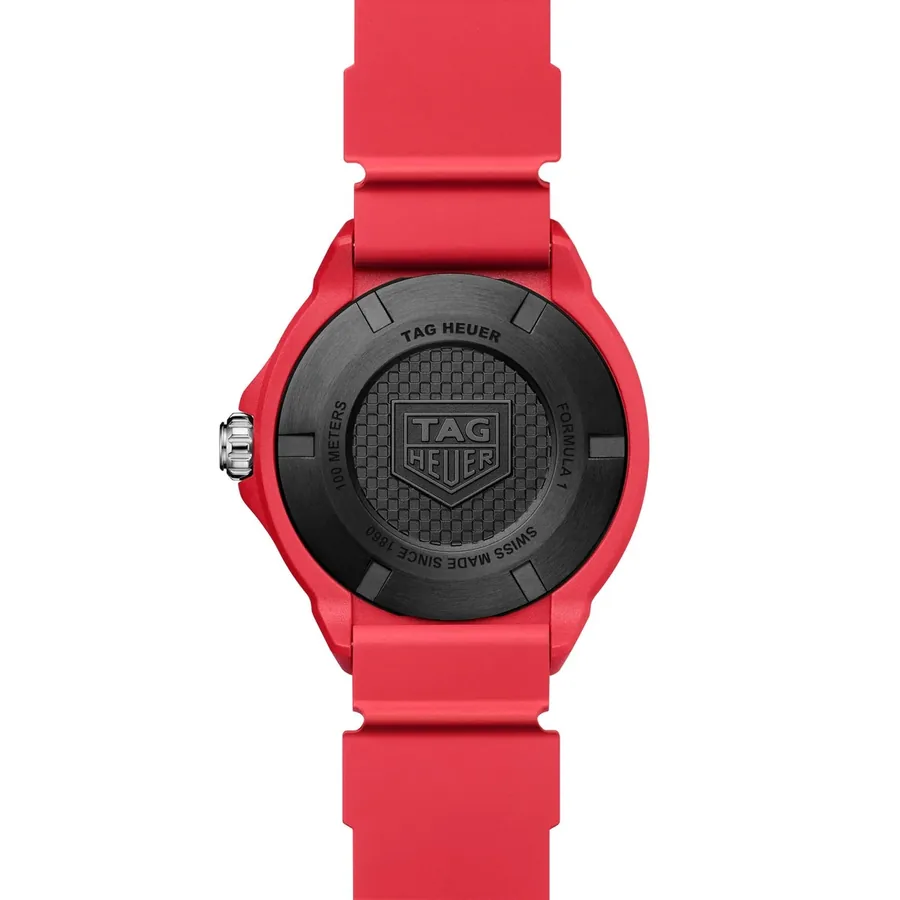 TAG Heuer Formula 1 38mm Solar White Dial, Red Rubber Strap, view 5