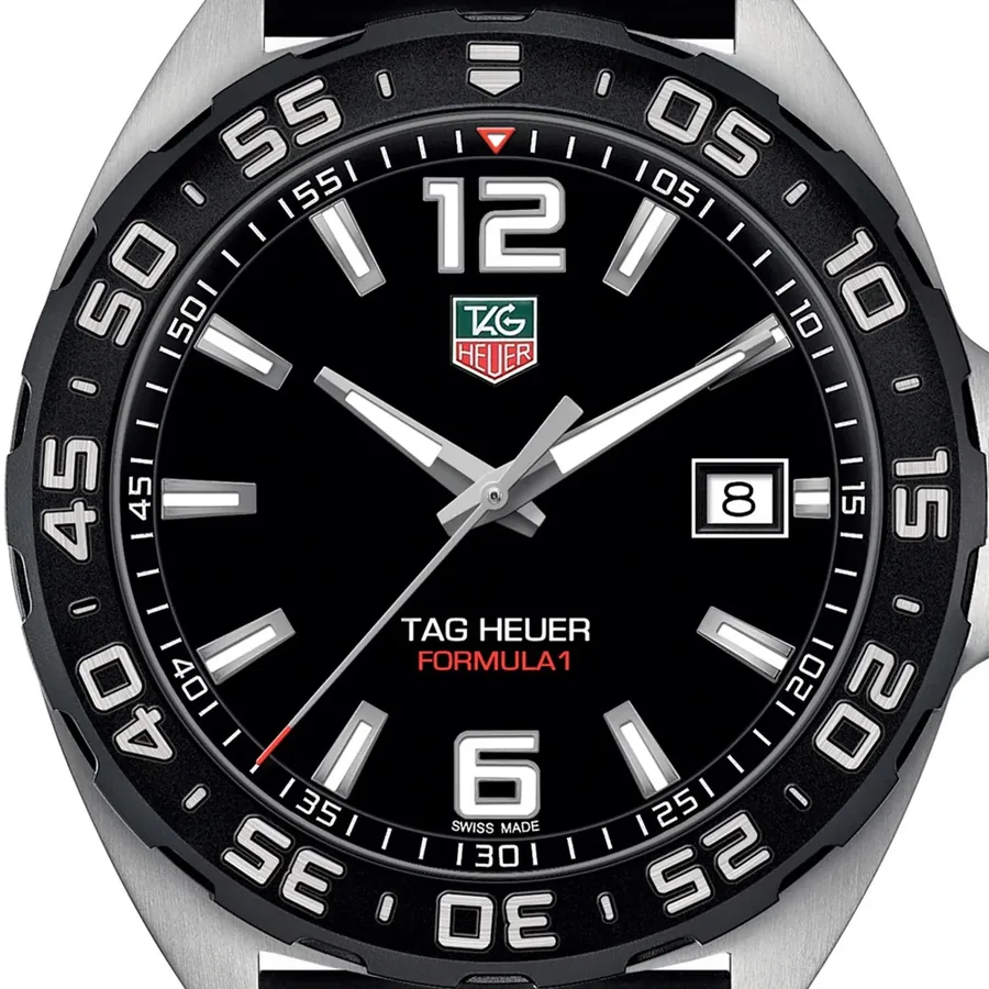 TAG Heuer Formula 1 41mm Black Dial, Black Leather Strap, view 2