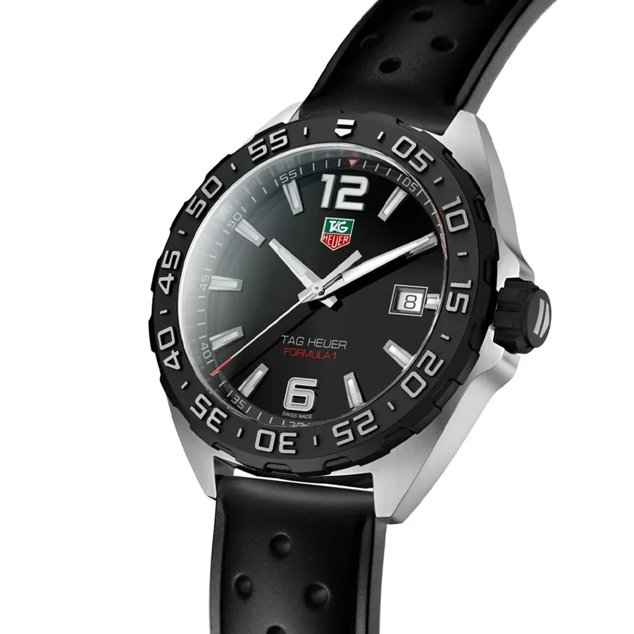 TAG Heuer Formula 1 41mm Black Dial, Black Leather Strap, view 3